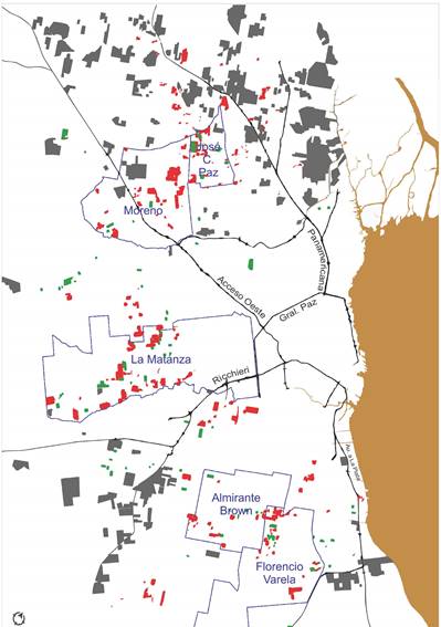 Asentamientos, viviendas de interés social y barrios cerrados, desde 2003 a la actualidad.
