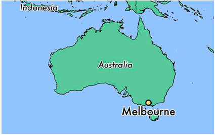 Location of Melbourne in the state of Victoria Australia