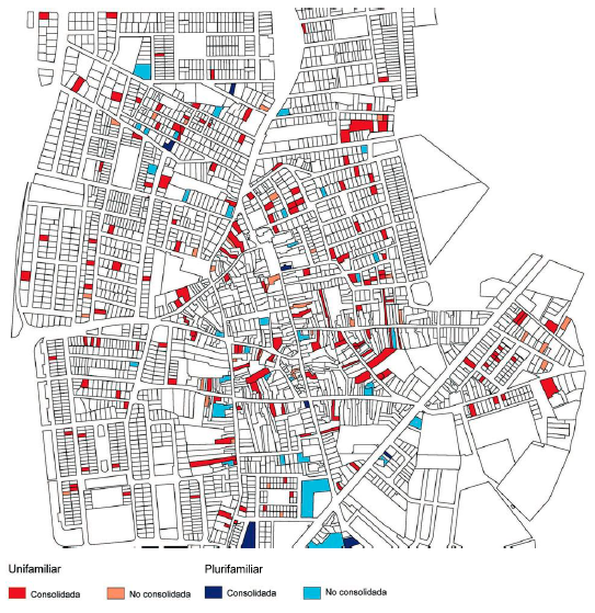 Map of empty housing in Bormujos and Bollullos de la Mitación.