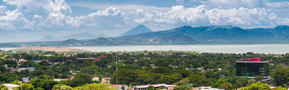 Vista hacia el Lago Xolotlán desde el Sector Nor-Central de la Ciudad de Managua.