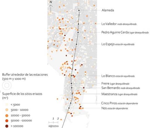 Sitios eriazos alrededor de las estaciones estudiadas.