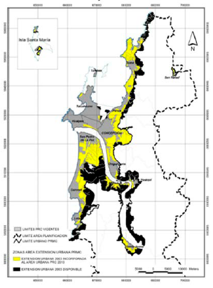 Zona Urbana Consolidada y Zona de Expansión Urbana en el PRMC vigente